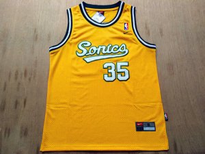 Maillot De Basket Seattle Supersonics Ray Allen 34 Engrener Retro Jaune